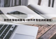 软件开发培训黑马（软件开发培训班课程）