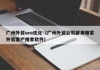 广州外贸seo优化（广州外贸公司都用哪家外贸客户搜索软件）
